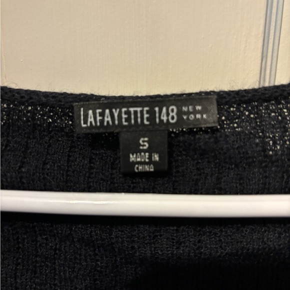 Lafayette 148 New York, black sweater with ruffle and sequin details - Picture 8 of 9